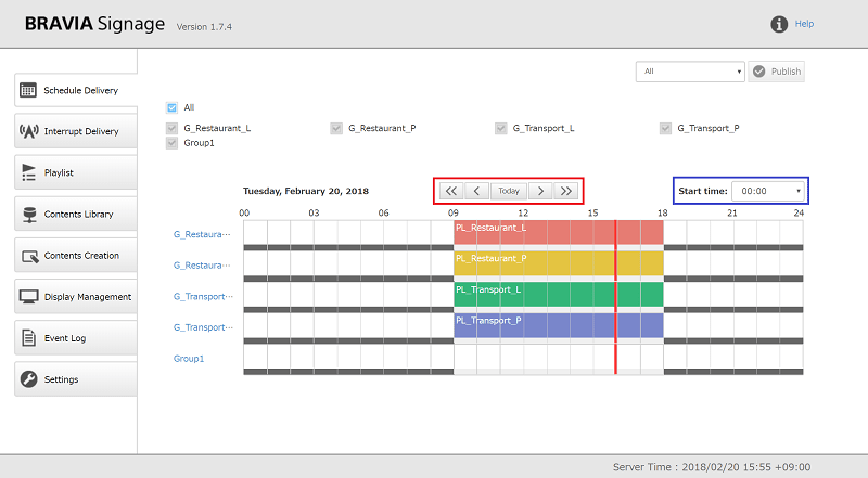 Area of the UI for changing date