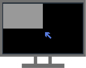 図：画面の左上1/4に表示される動画